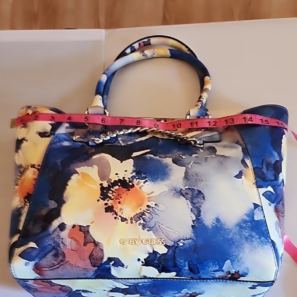 G by Guess Blue and Yellow Floral Tote - Picture 11 of 12